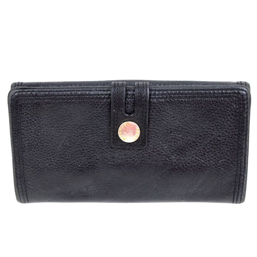 MICHAEL KORS BLACK GENUINE LEATHER ID CARD COIN HOLDER BILL BIFOLD WALLET